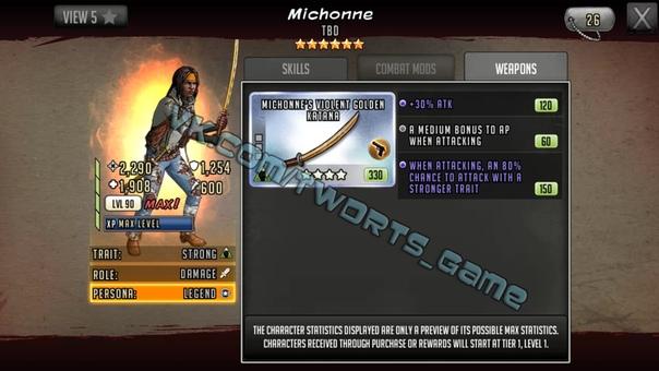 Michonne 5*/6* + weapon 