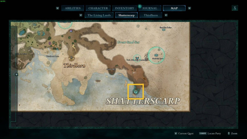 Where to find the cartographer in Shatterscarp in the Avowed Mapping the Living Lands side quest