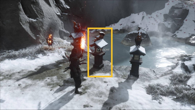 Ghost of Yotei Snow Drift Springs Shrine puzzle