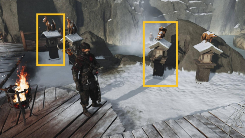 Ghost of Yotei Snow Drift Springs Shrine puzzle