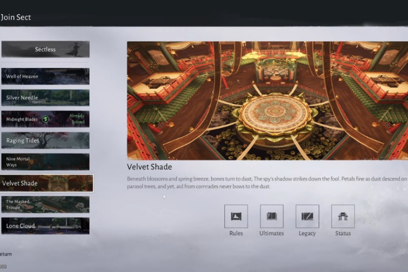 Where Winds Meet – Velvet Shade Sect Guide