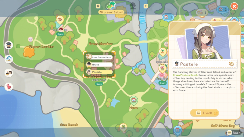 All job mentor locations in Starsand Island