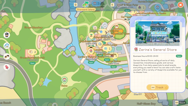 All job mentor locations in Starsand Island