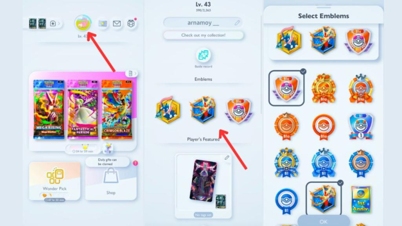 Pokemon TCG Pocket Paldean Wonders Emblem Event