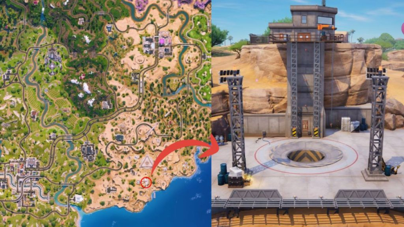 Где найти стартовую площадку ракеты на карте Fortnite?