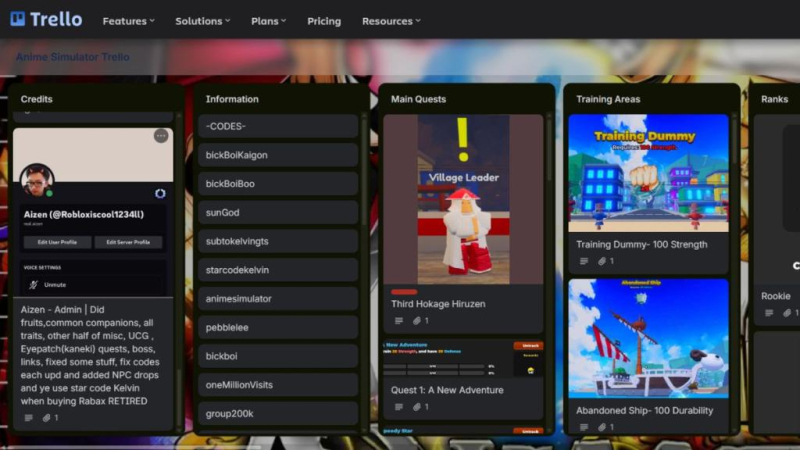 Anime Tactical Simulator Trello and Discord Link (Updated)